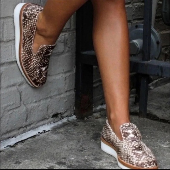 Free People Snakeskin Velvet Loafers Size 41 - Picture 2 of 12